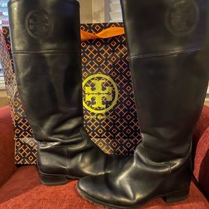 Tory Burch black riding boots 8